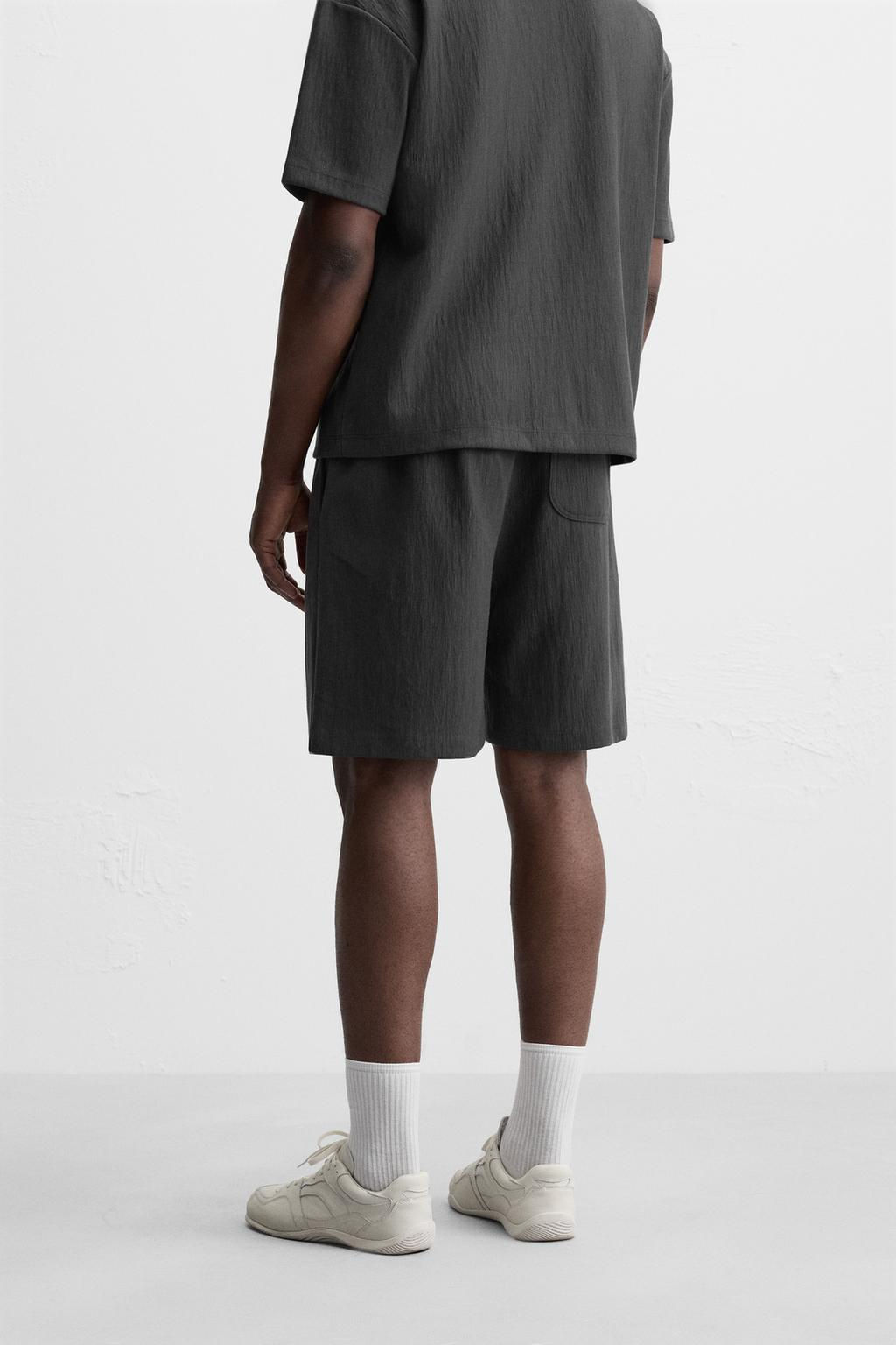 TEXTURED JOGGER BERMUDA SHORTS - Zara фото 28