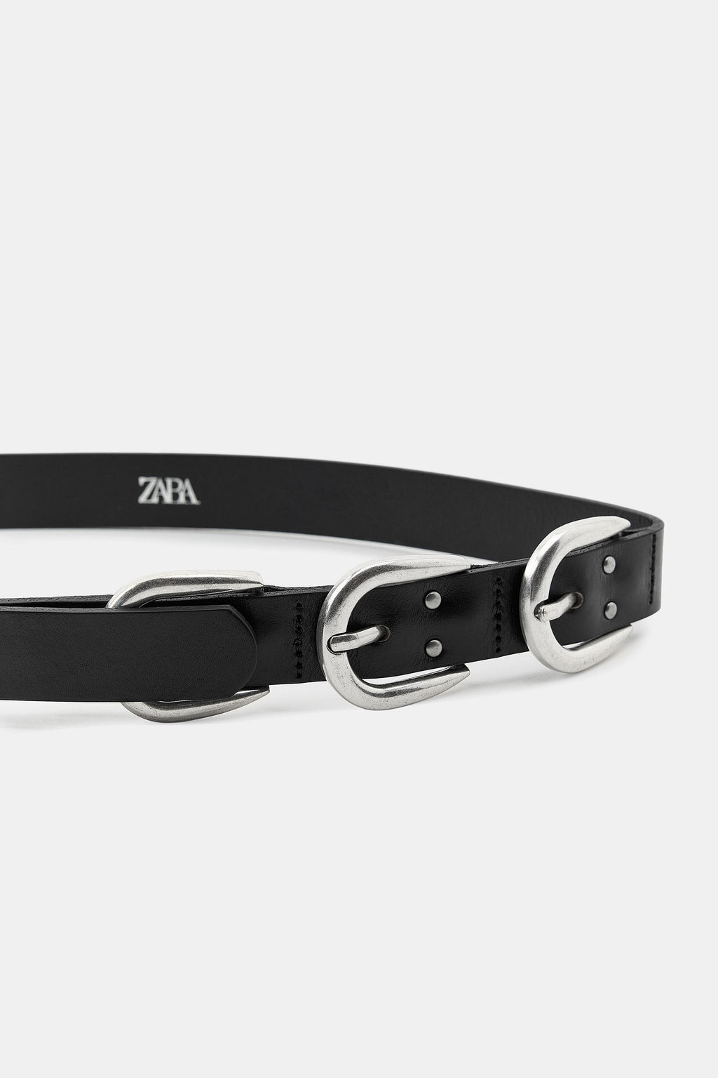 LEATHER BELT WITH MULTIPLE BUCKLES - Zara фото 3