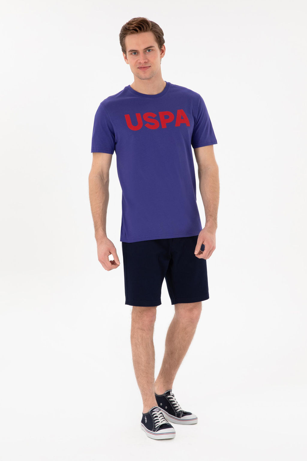 Erkek Regular Fit Bisiklet Yaka Kobalt Basic Ti__rt Sepette S_rpriz _ndirim - U.s. polo assn фото 4