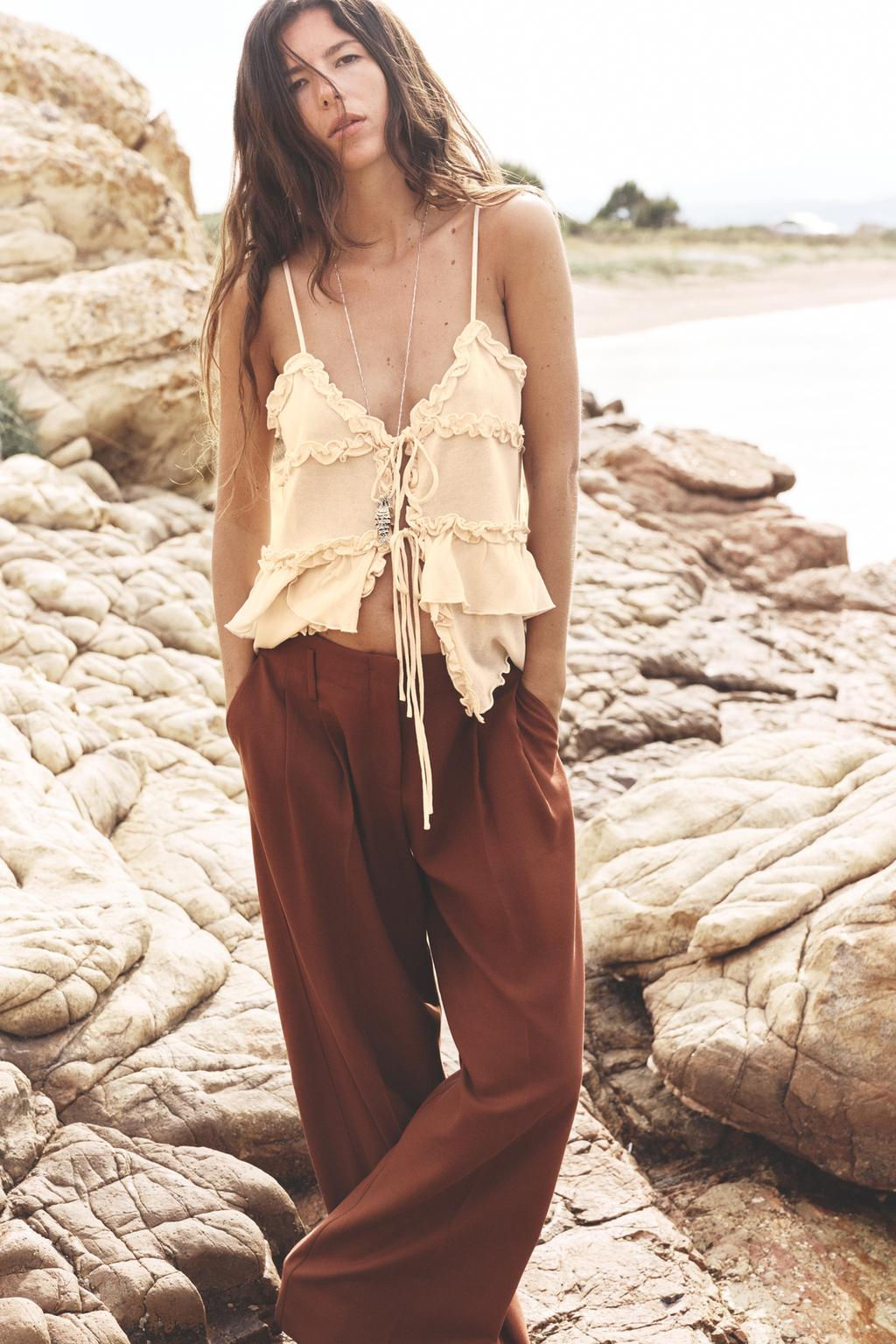 WIDE-LEG TROUSERS WITH DARTS - Zara фото 8