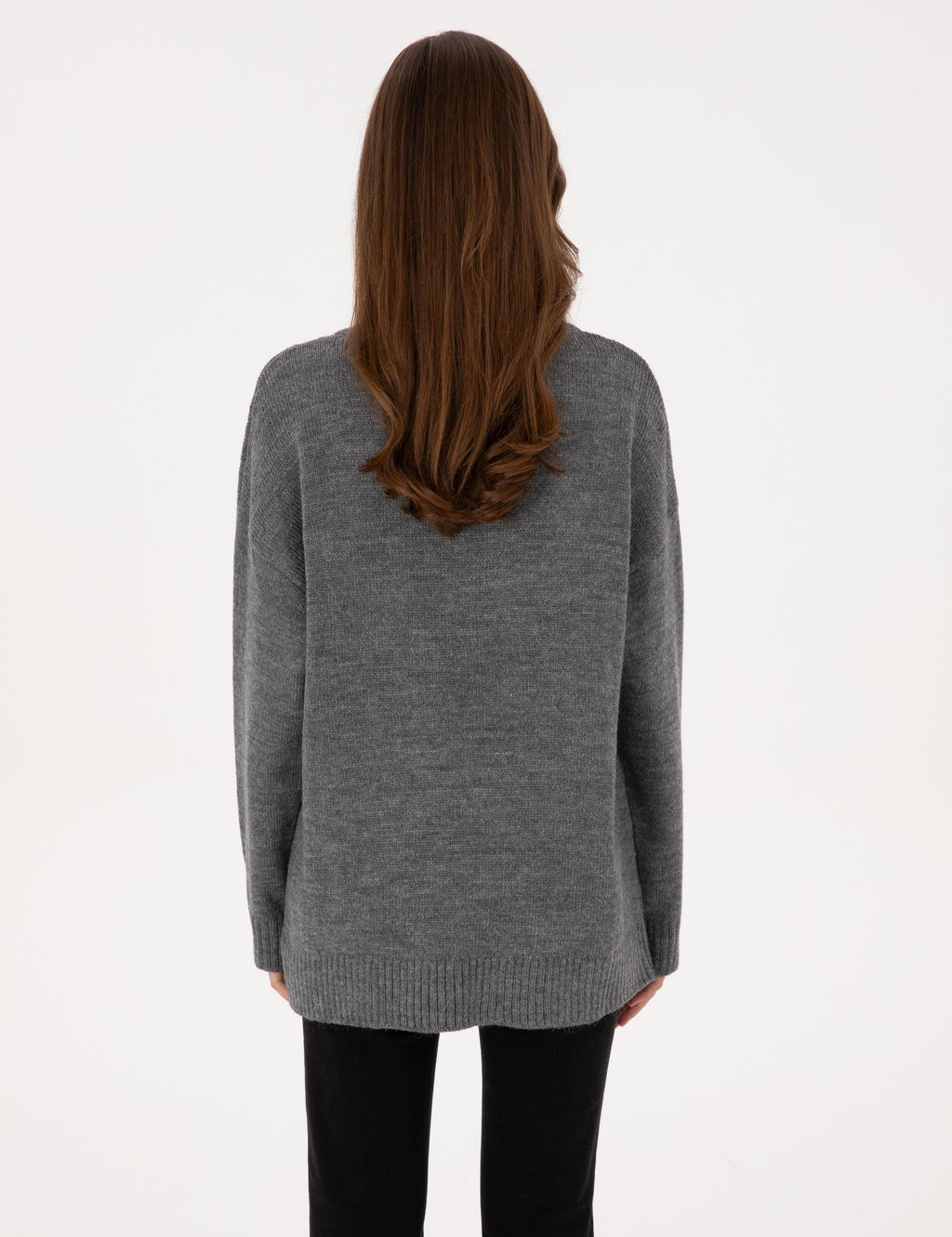Gri Melanj Comfort Fit Kazak - Pierre cardin фото 5