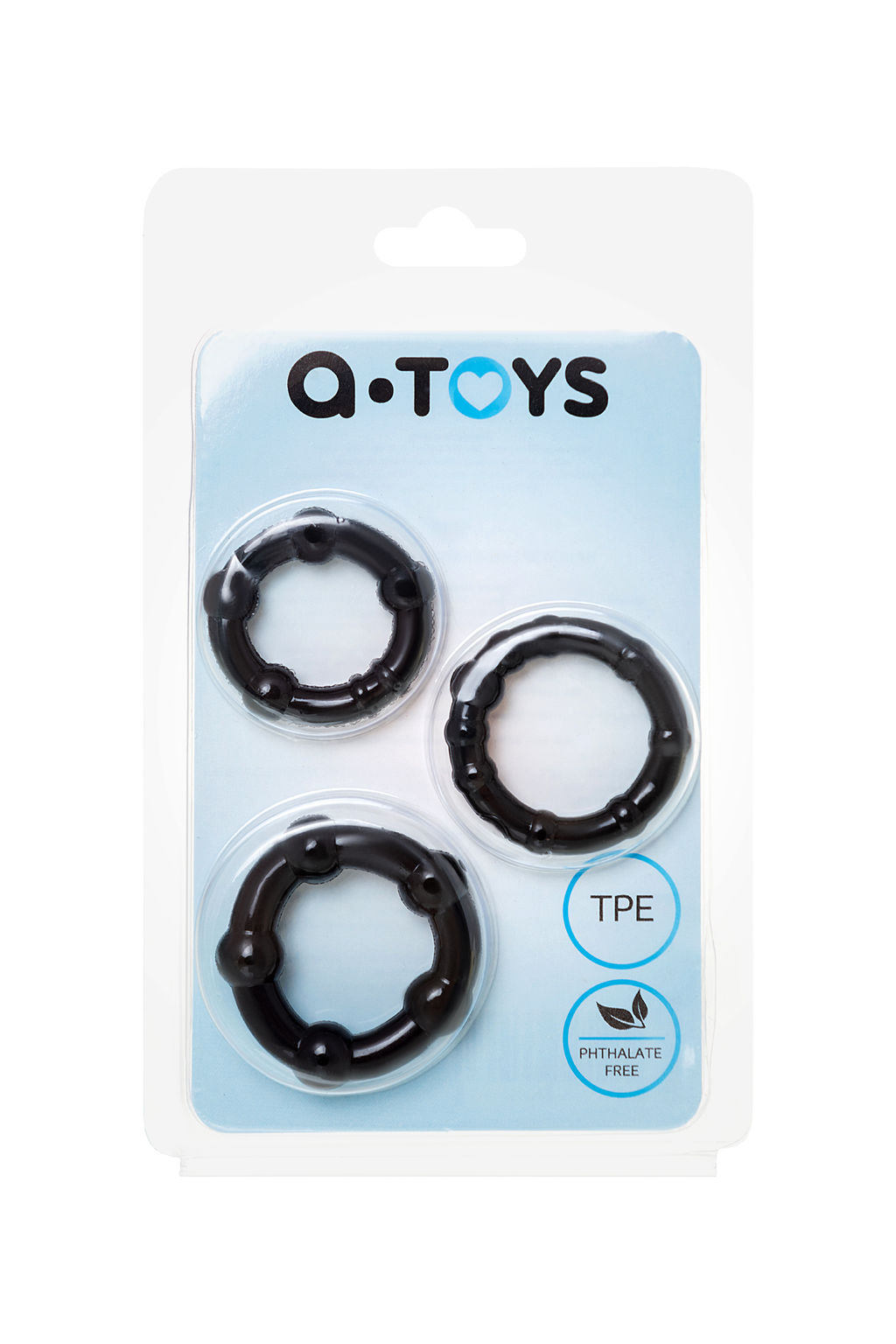 Набор колец TOYFA A-toys, TPE, черные, 3,5/3/2 см