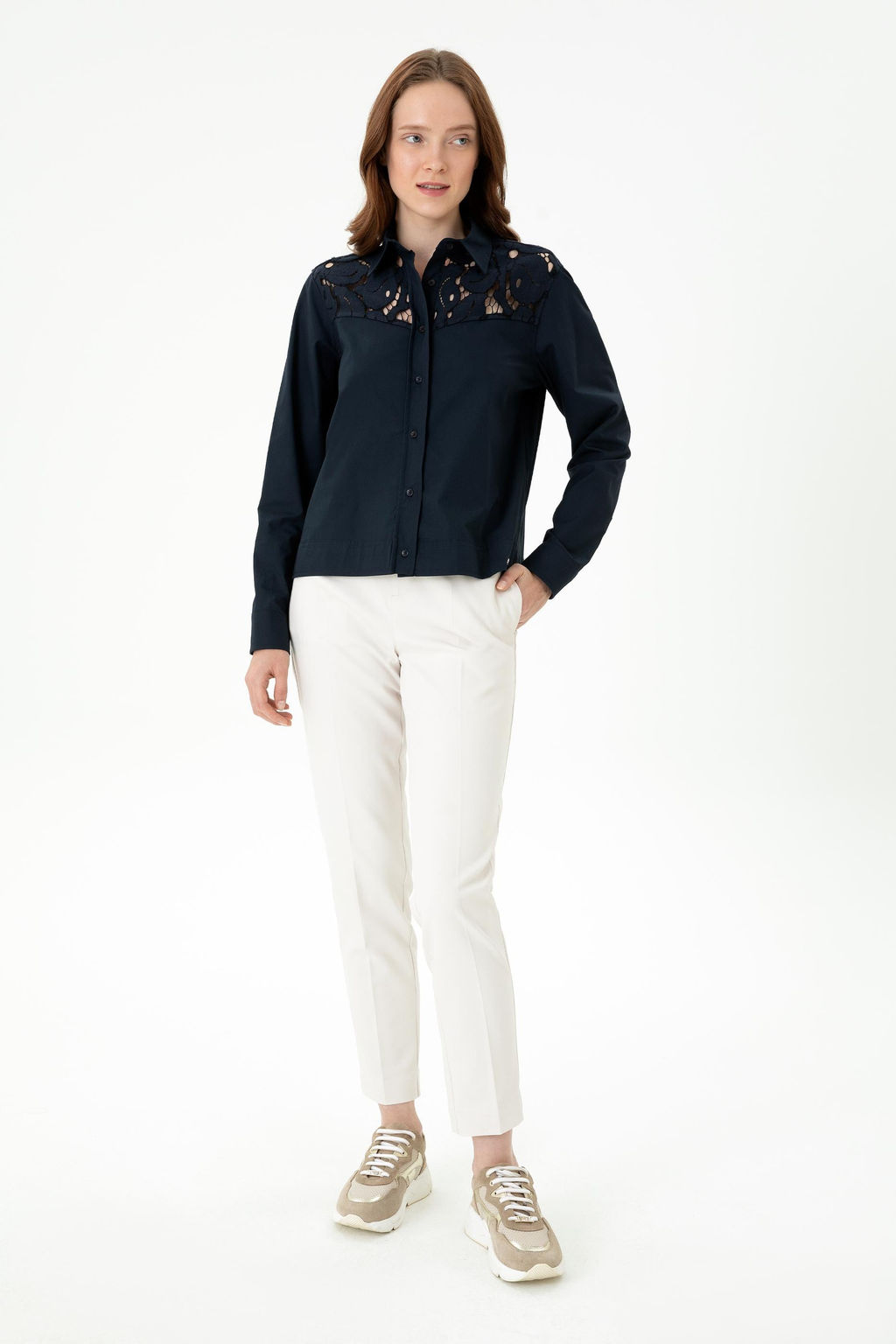 U. S. Polo Assn / Женская темно-синяя рубашка с длинным рукавом - U.s. polo assn фото 11