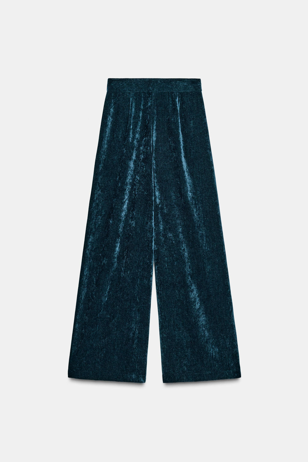VELVET WIDE-LEG TROUSERS