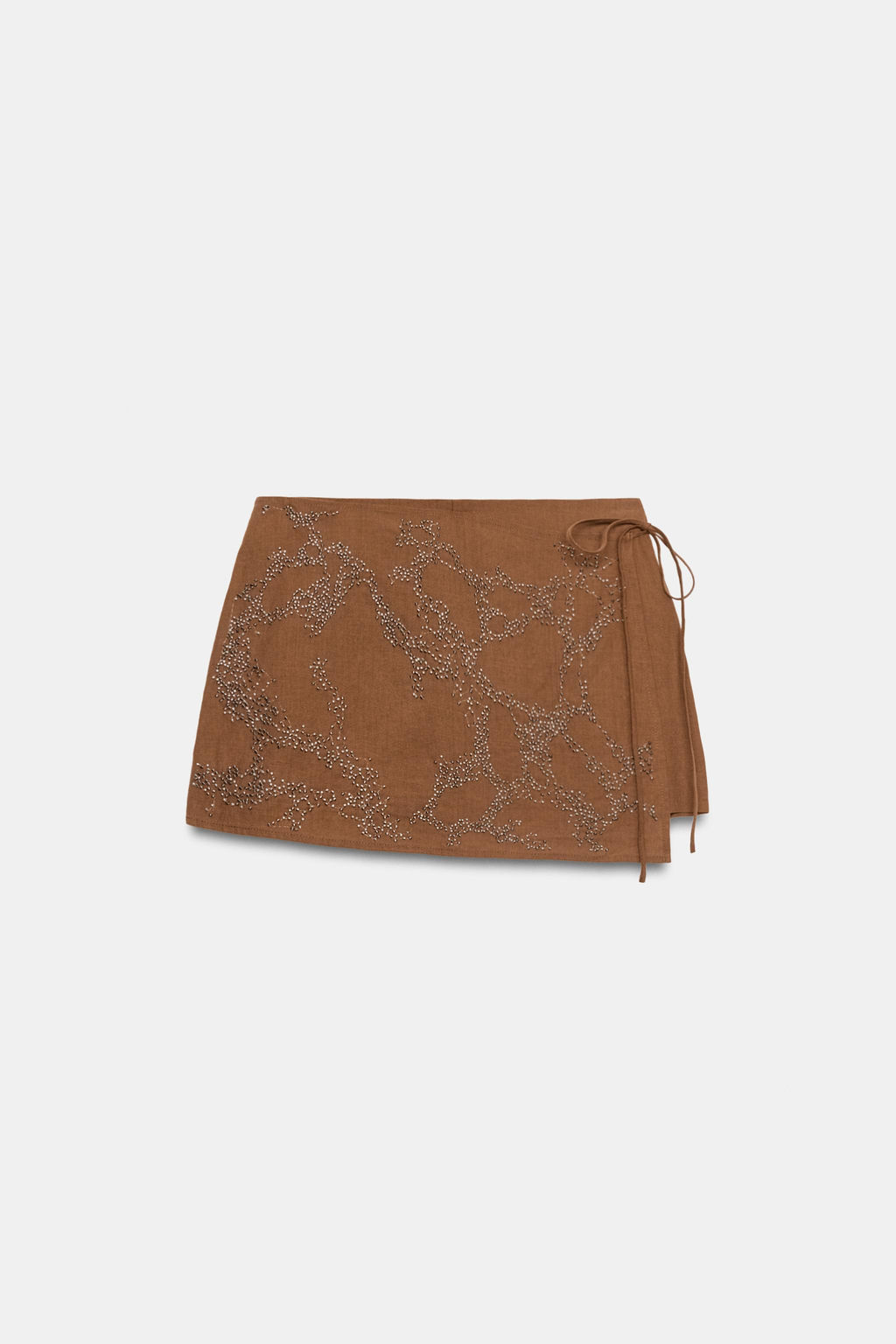 FALDA PANTAL?N LAZADA ABALORIOS / Marr?n - Zara фото 4