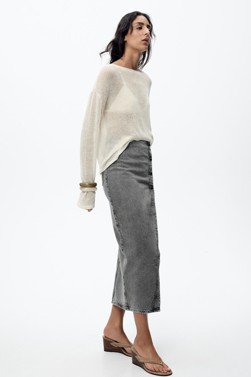 Z1975 DENIM CROSSOVER MIDI SKIRT - Zara фото 10