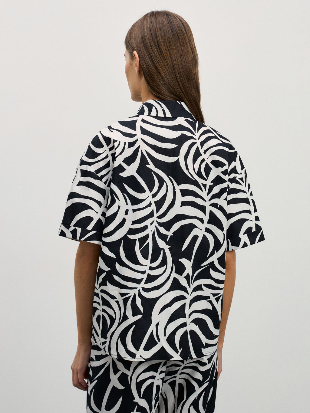 Рубашка из хлопка с принтом / Zarina  фото 5