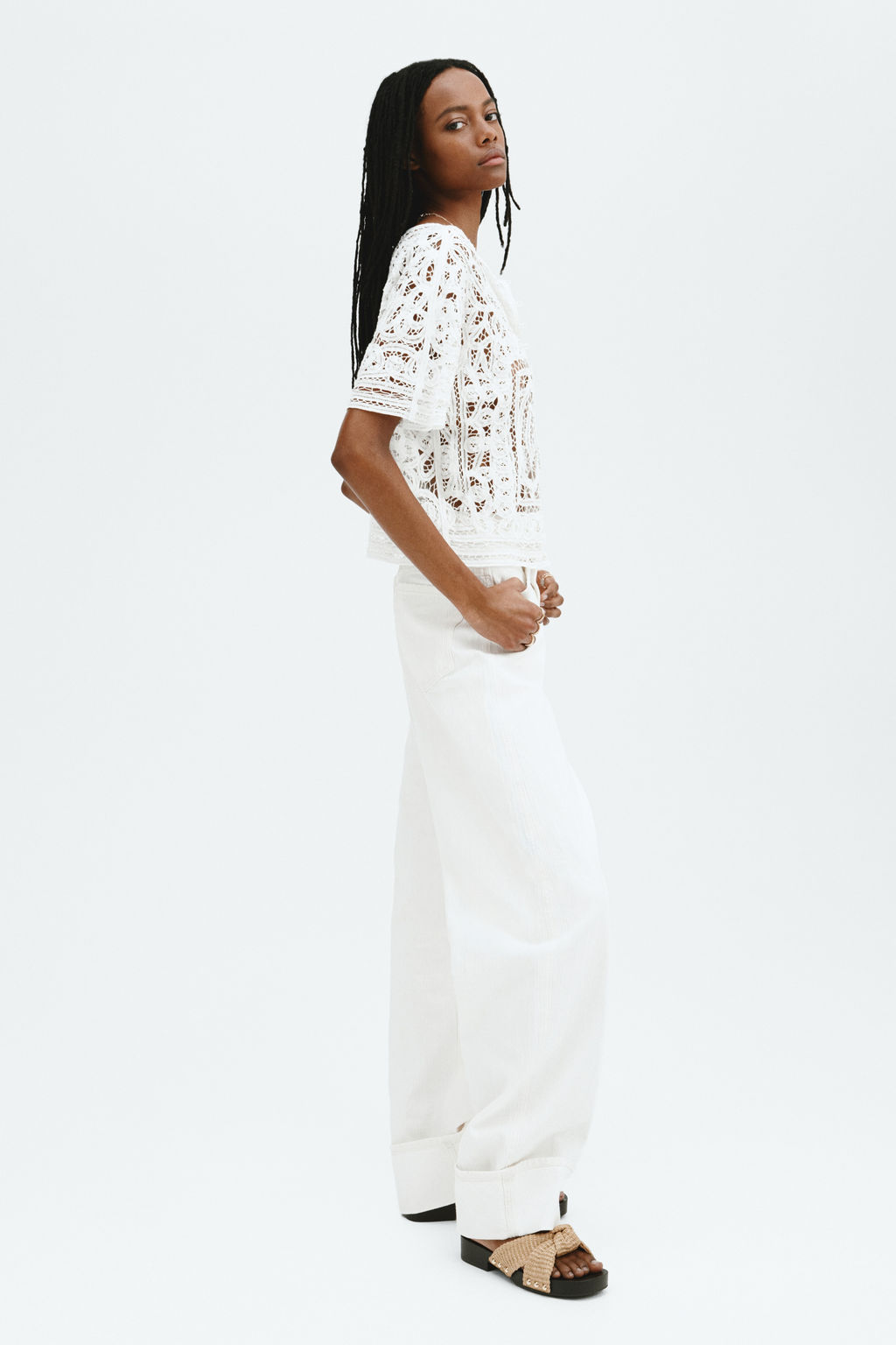 Blusa oversize efecto crochet - H&m фото 3