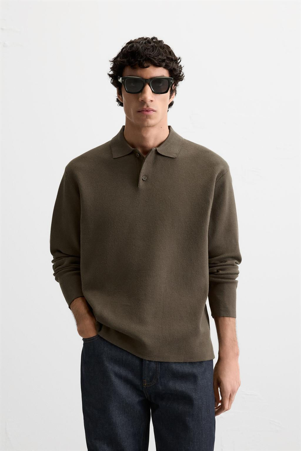 VISCOSE BLEND KNIT POLO SHIRT - Zara фото 18