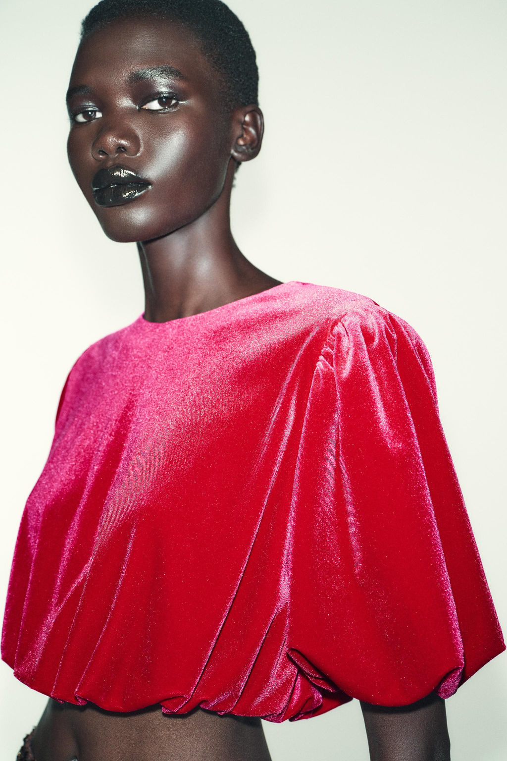 VELVET BALLOON TOP - Zara фото 4