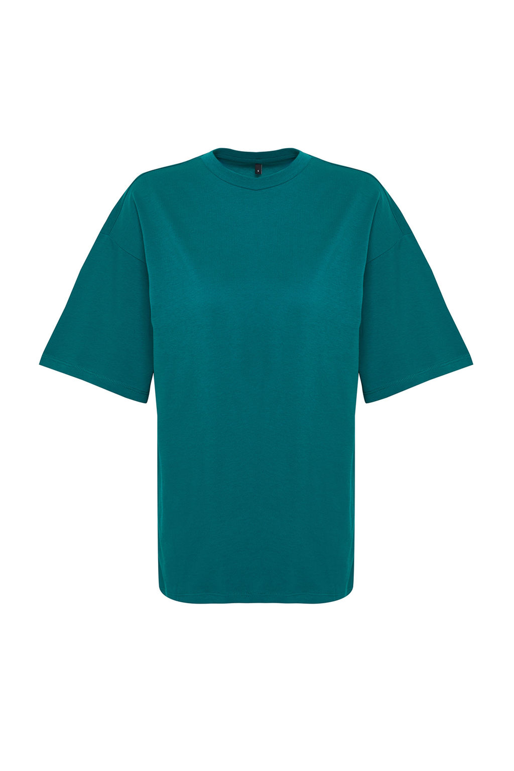 TRENDYOLMILLA Beyaz %100 Pamuk S?rt Slogan Bask?l? Oversize/Genis Kal?p Orme T-Shirt TWOSS24TS00091  фото 18