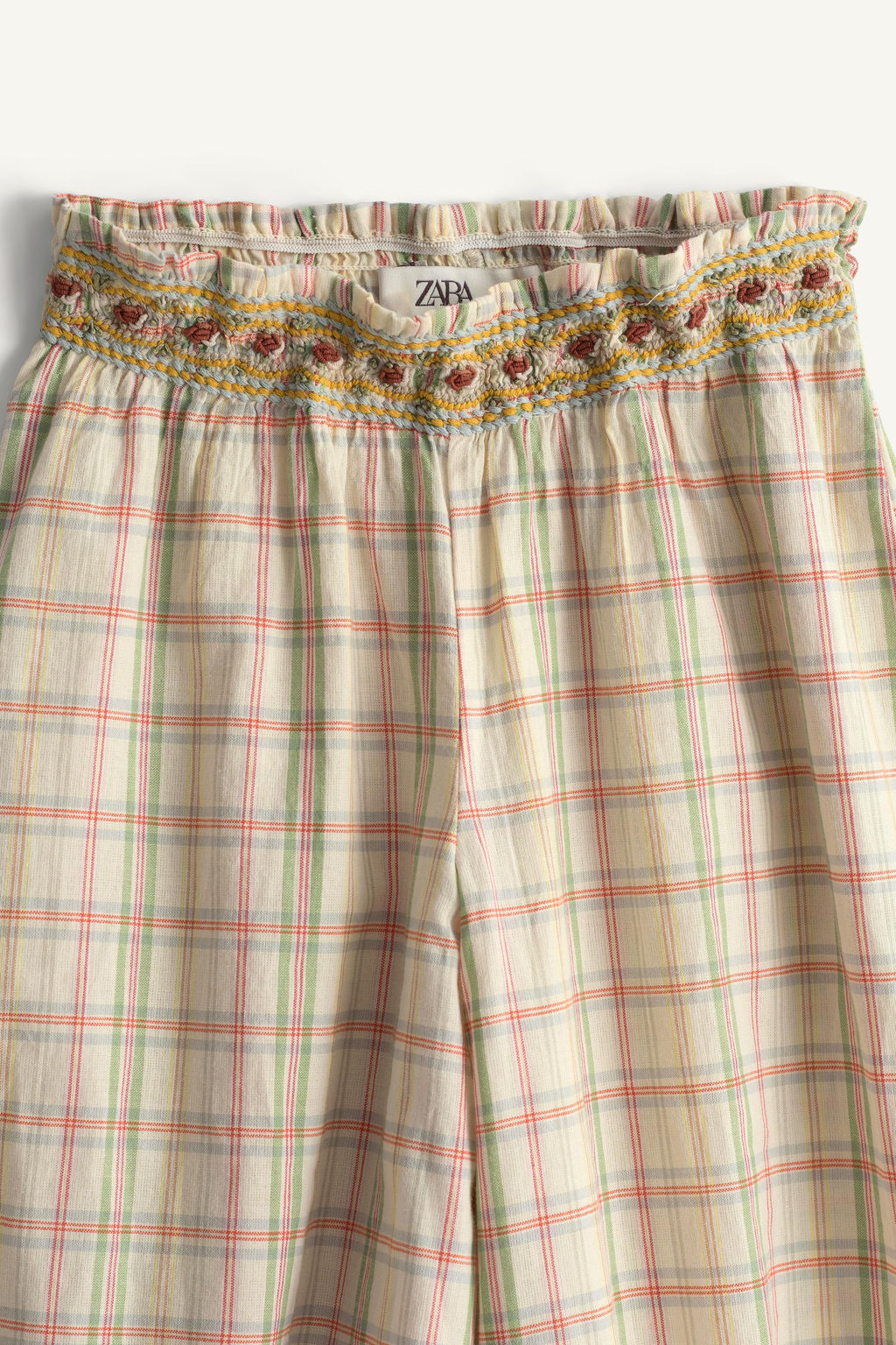 PANTAL?N BOMBACHO CUADROS Y FLORES BORDADAS LIMITED EDITION / Multicolor - Zara фото 7