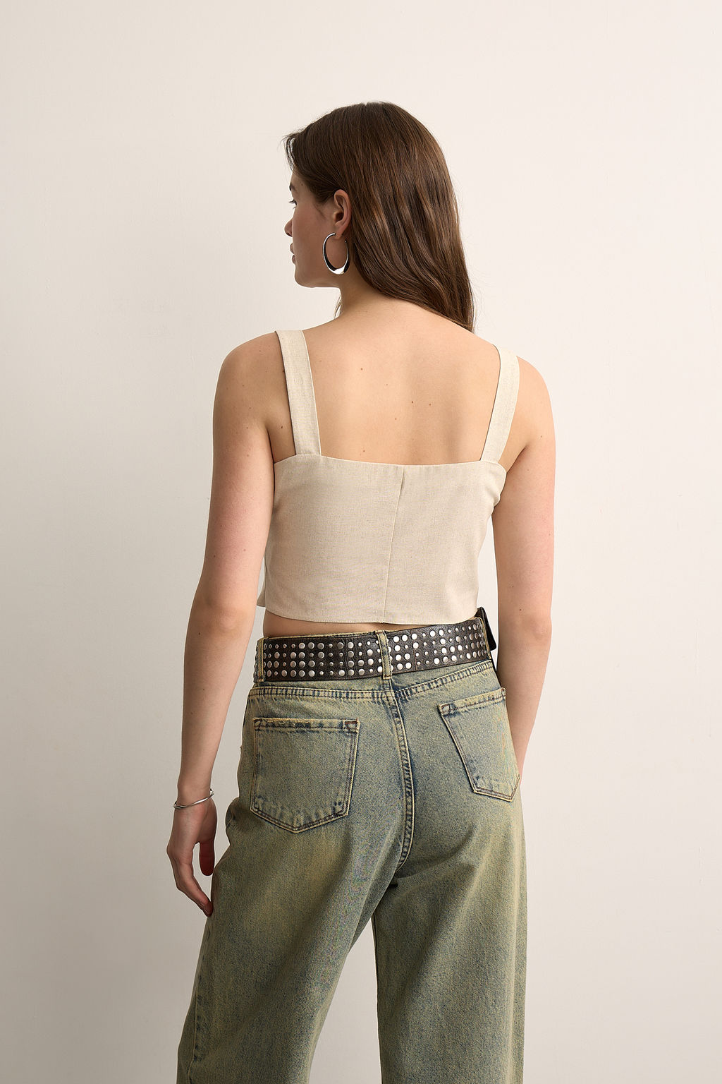 Топ изо льна с фигурным вырезом - Mollis фото 4