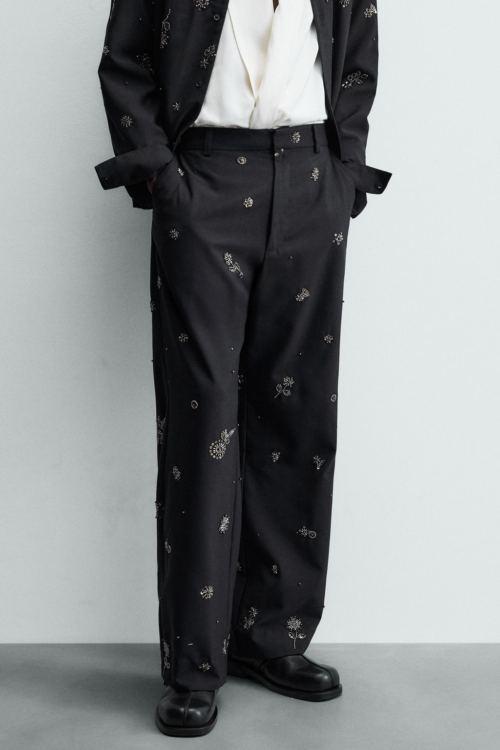 LIMITED EDITION RELAXED FIT SEQUIN TROUSERS - Zara фото 22