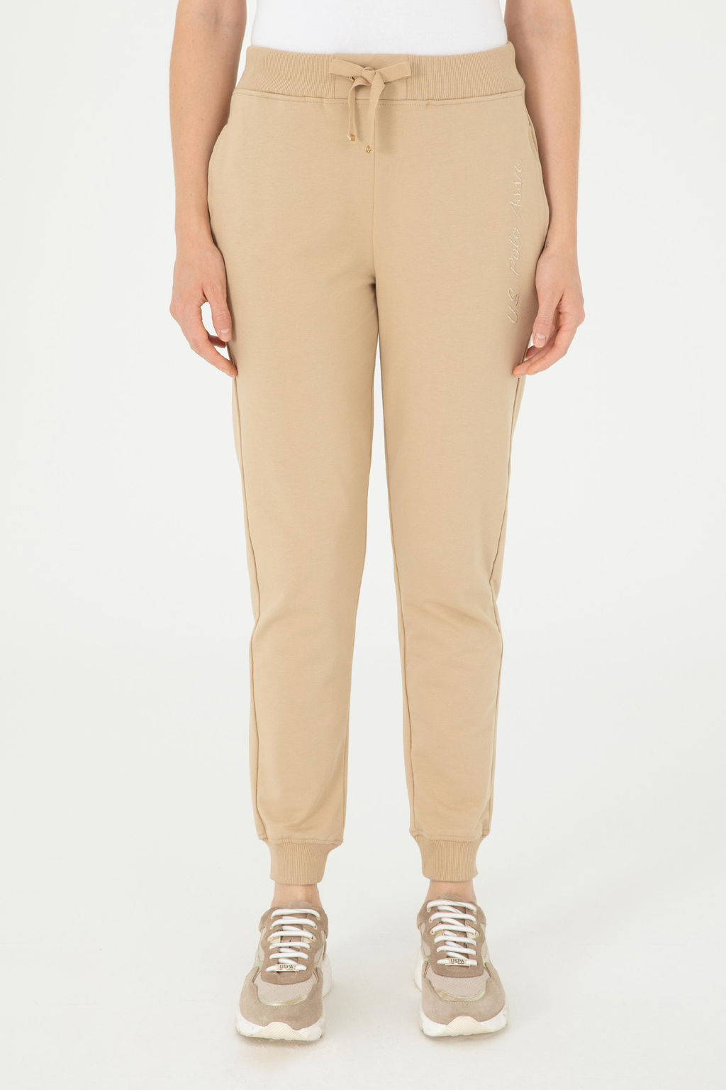 Женские спортивные штаны песочного цвета - U.s. polo assn фото 2