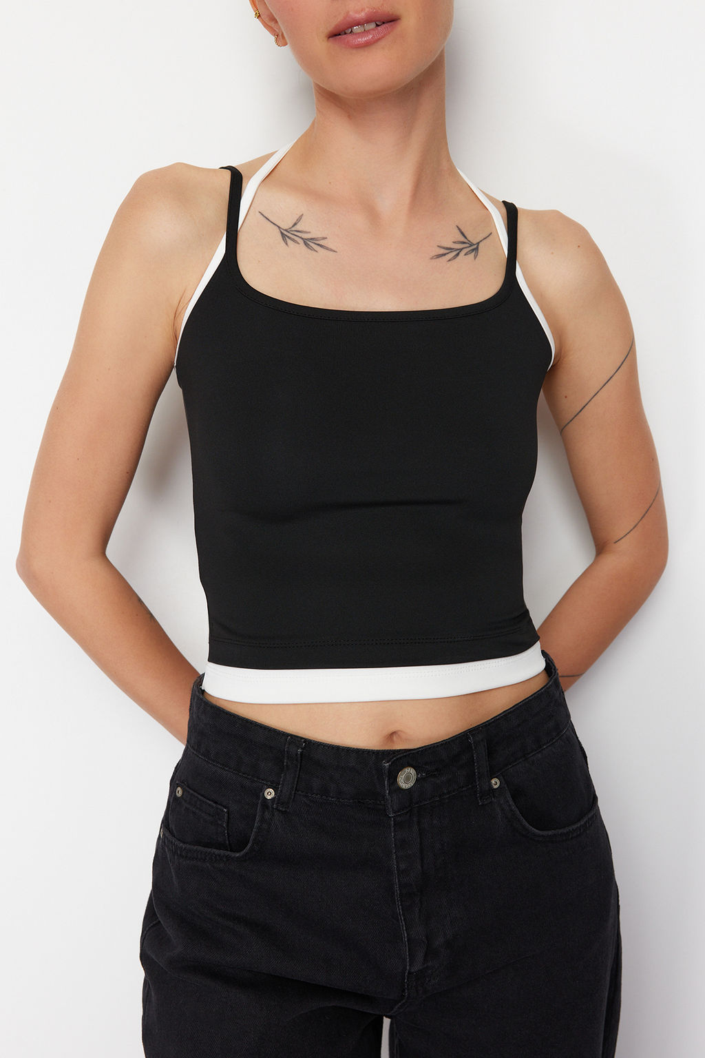 Siyah Beyaz Kontrast Ask?l? Orme Atlet TEDSS24AL00002 - Trendyolmilla фото 3