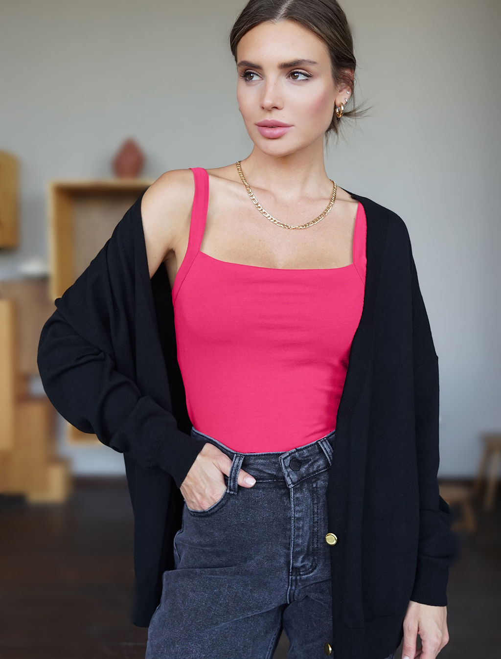 ЛИКВИДАЦИЯ / Топ с двуслойной зоной бра из премиального хлопка - Vilatte фото 7