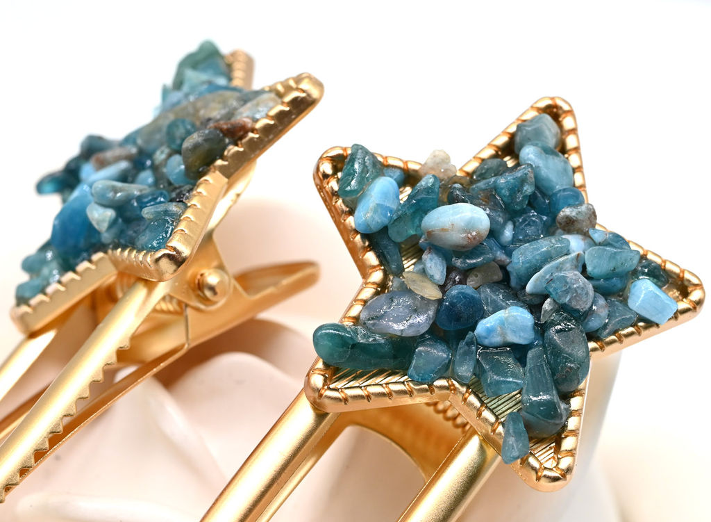 Заколка зажим Звезда с турмалином 7,5*3*1,8см - Радуга камня фото 4