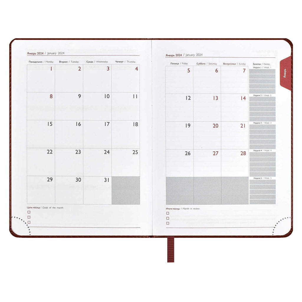 Ежедневник датированный 2024 ESCALADA, А6+, 176 л., арт. 63787/ 20 САРИФ КОРИЧНЕВЫЙ  фото 9