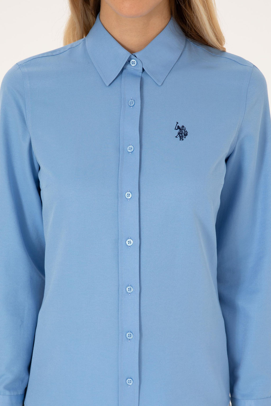 Kad_n A__k Mavi Uzun Kollu Basic G_mlek - U.s. polo assn фото 6