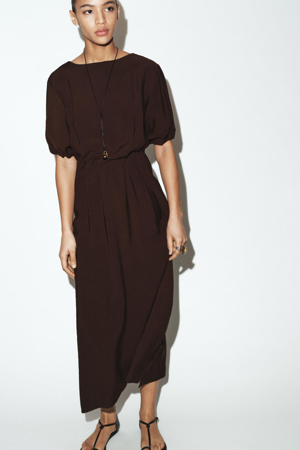 HALTER EYELET MIDI DRESS - Zara фото 20