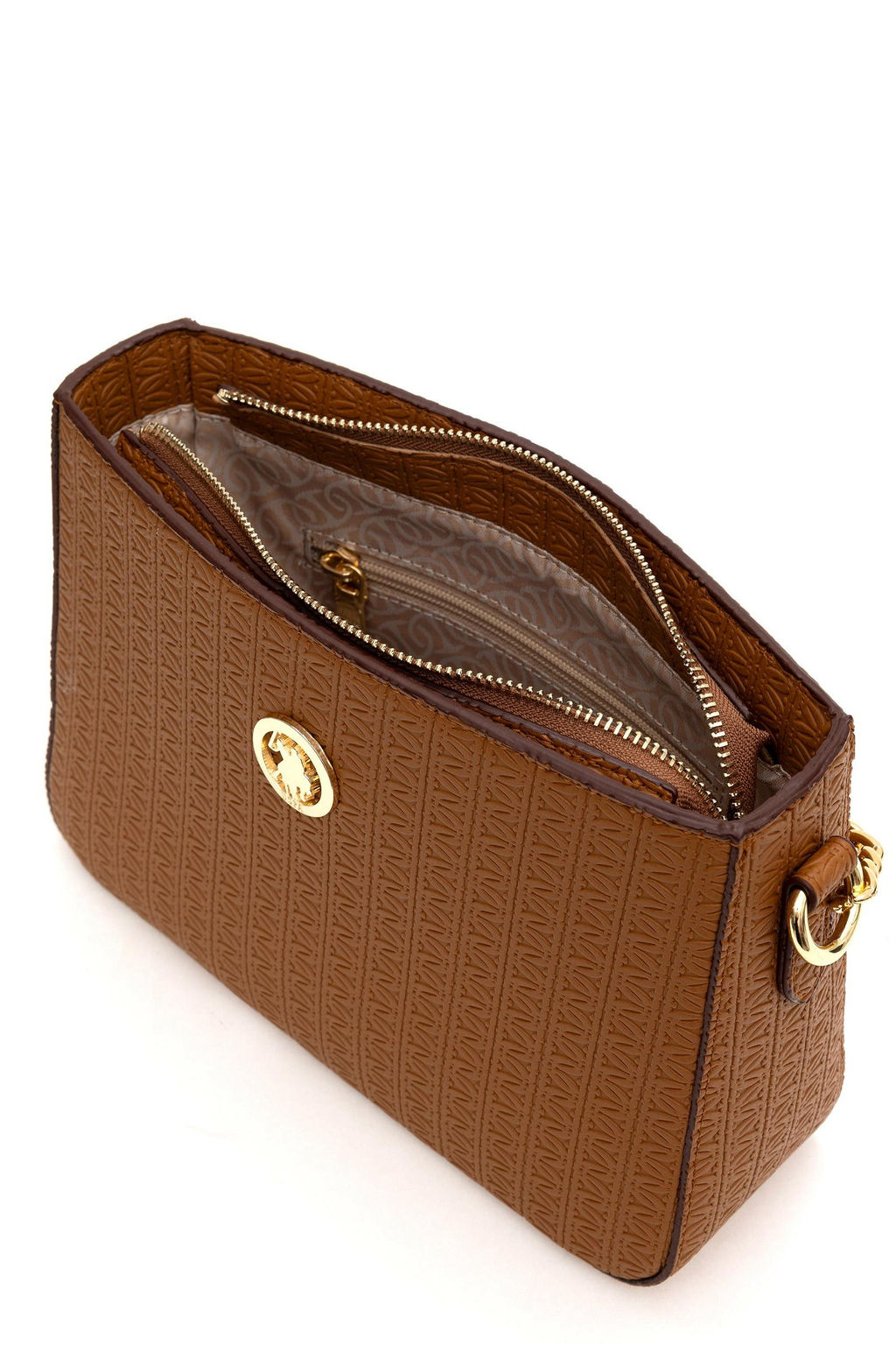 U. S. Polo Assn / Женская светло-коричневая сумка через плечо - U.s. polo assn фото 7