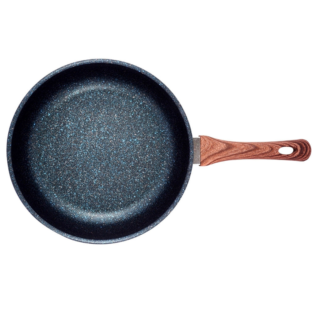 Сковорода с тефлоновым покрытием д28см Granit Ultra, h6,5см, ручка из термостойкого пластика 17см, голубой гранит (Россия) - можно использовать металлические кухонные принадлежности - Домашняя мода фото 2