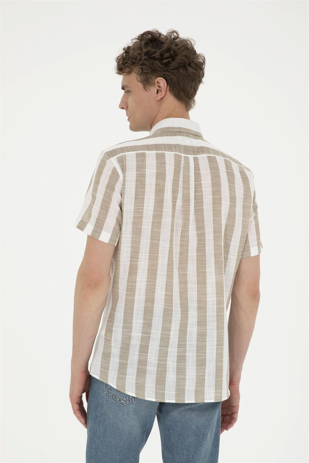 Мужская рубашка цвета хаки с коротким рукавом Неожиданная скидка в корзине - U.s. polo assn фото 5