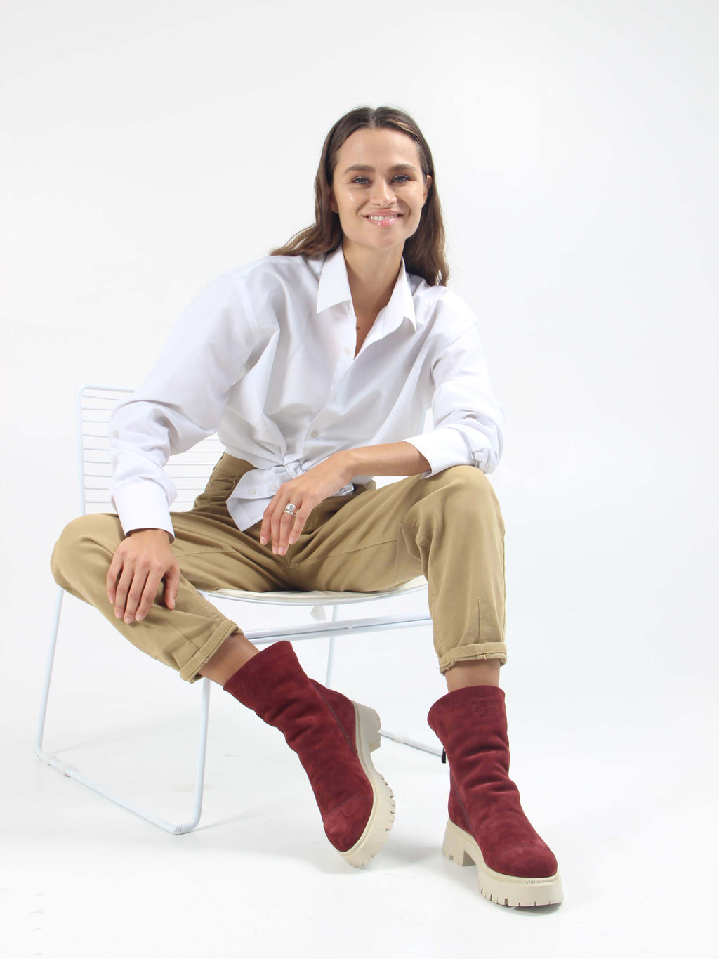 Ботинки 233.2094be. Бордо замша/Шерсть