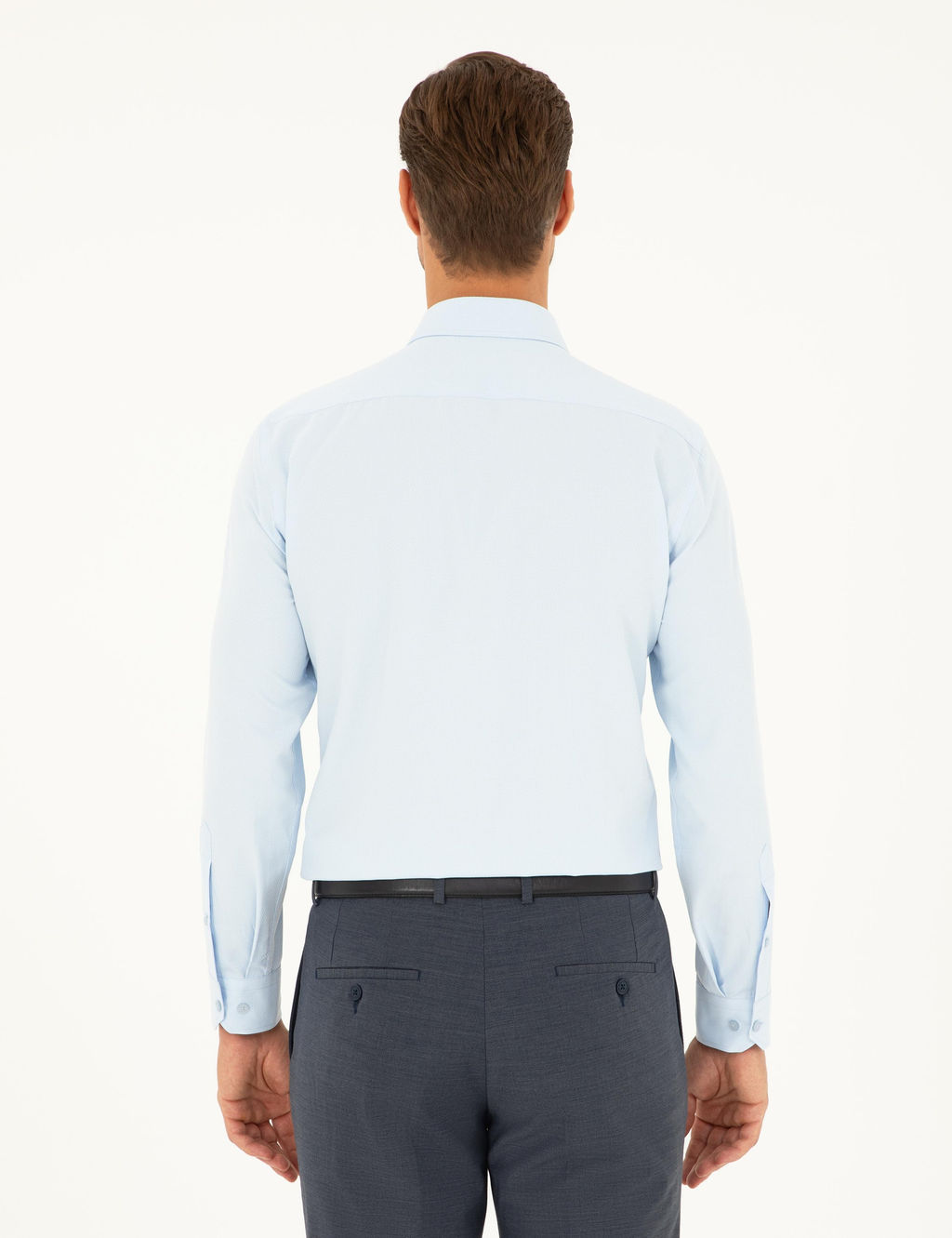 Рубашка Pierre Cardin Slim Fit светло-голубая с длинным рукавом