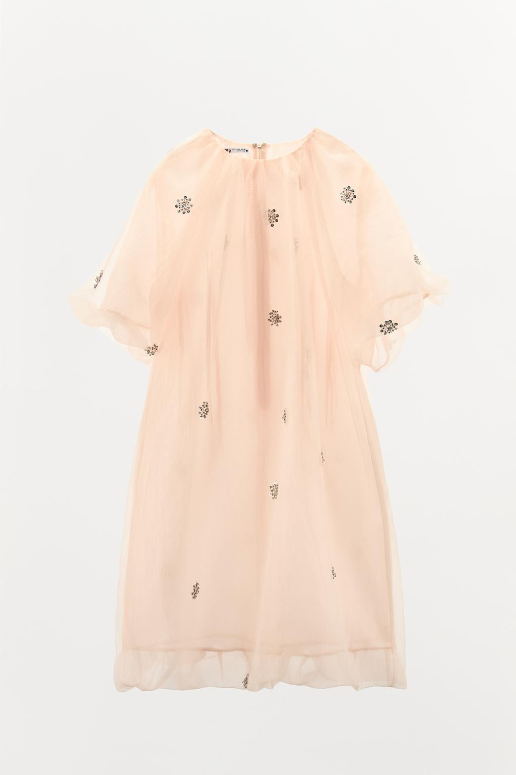 ORGANZA DRESS WITH RHINESTONES - Zara фото 4