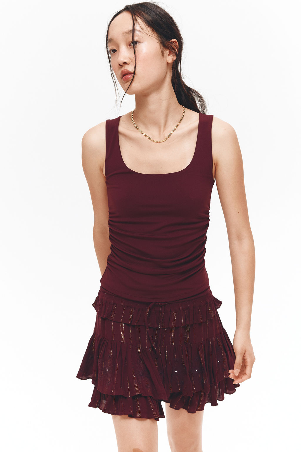 Top sin mangas fruncido - H&m фото 3