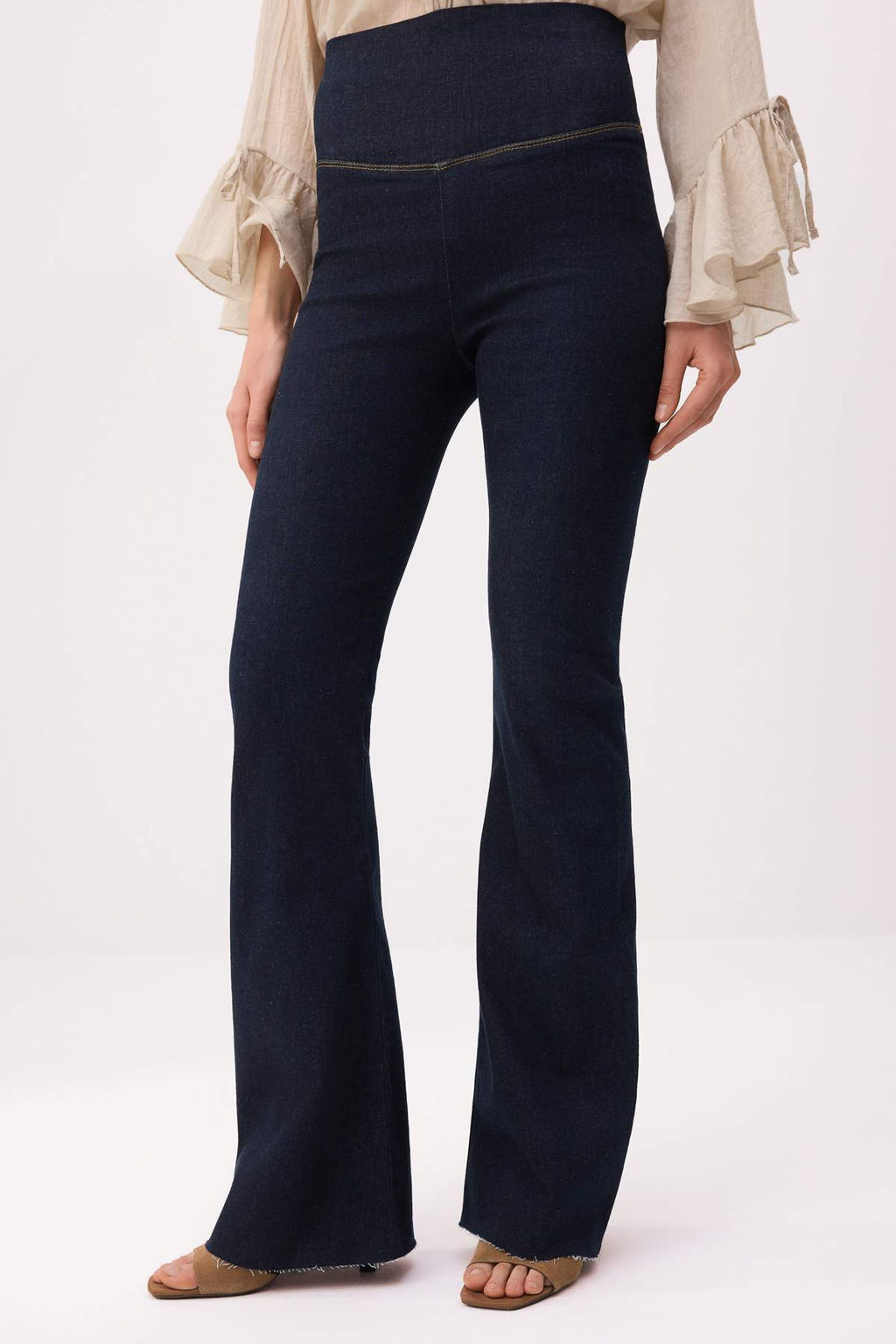 Koyu Mavi Yuksek Bel Yumusak Ekstra Esneyen Orme Skinny Tayt Jeans TWOSS26JE00284 - Trendyolmilla фото 2