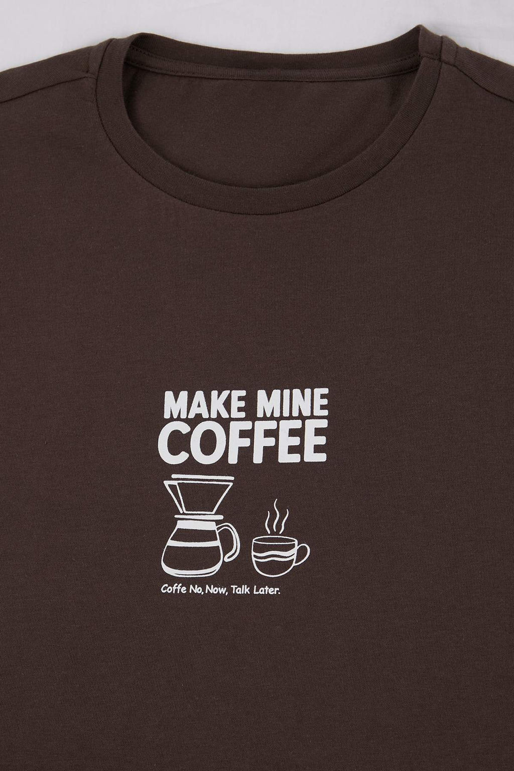 Kahverengi Regular Slogan Homewear Pijama Tak?m? TMNSS26PT00002