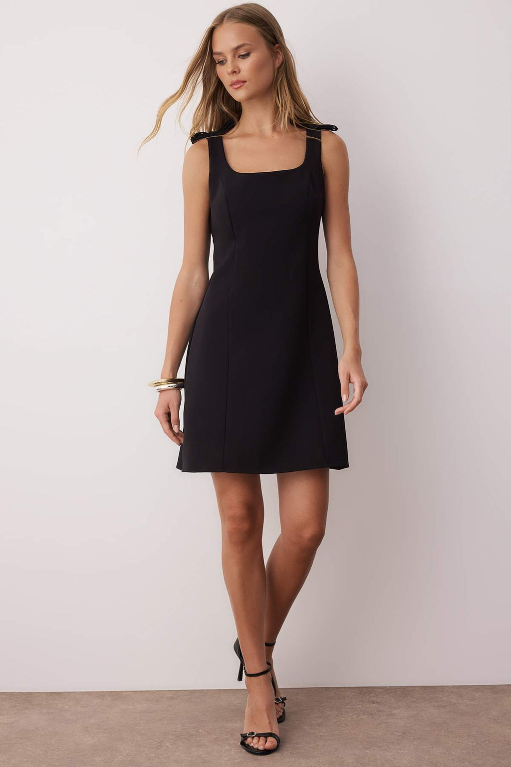 TRENDYOLMILLA Siyah A Kesim Fiyonklu Mini Dokuma Elbise TWOSS25EL00267 фото 18