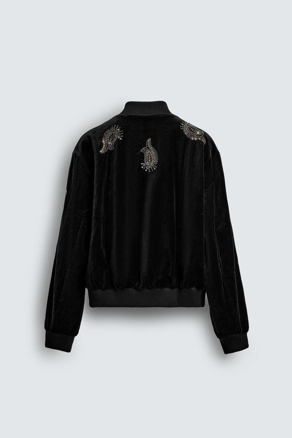 LIMITED EDITION EMBROIDERED VELVET BOMBER JACKET - Zara фото 9