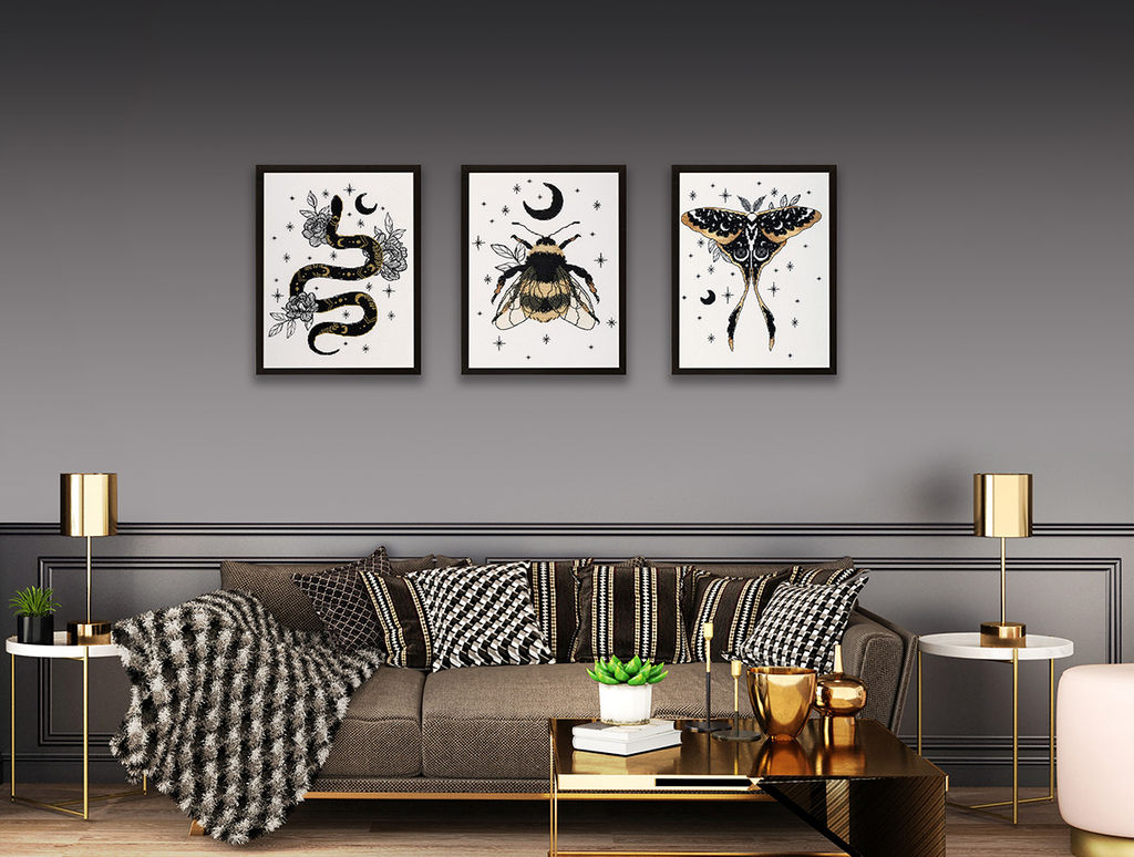 Набор для вышивания PANNA J-7477 Черное золото. Змея 23 х 30 см