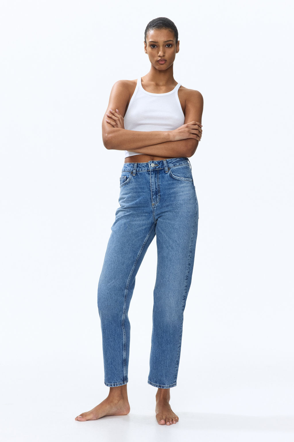 Mom High Waist Ankle Jeans - H&m фото 7