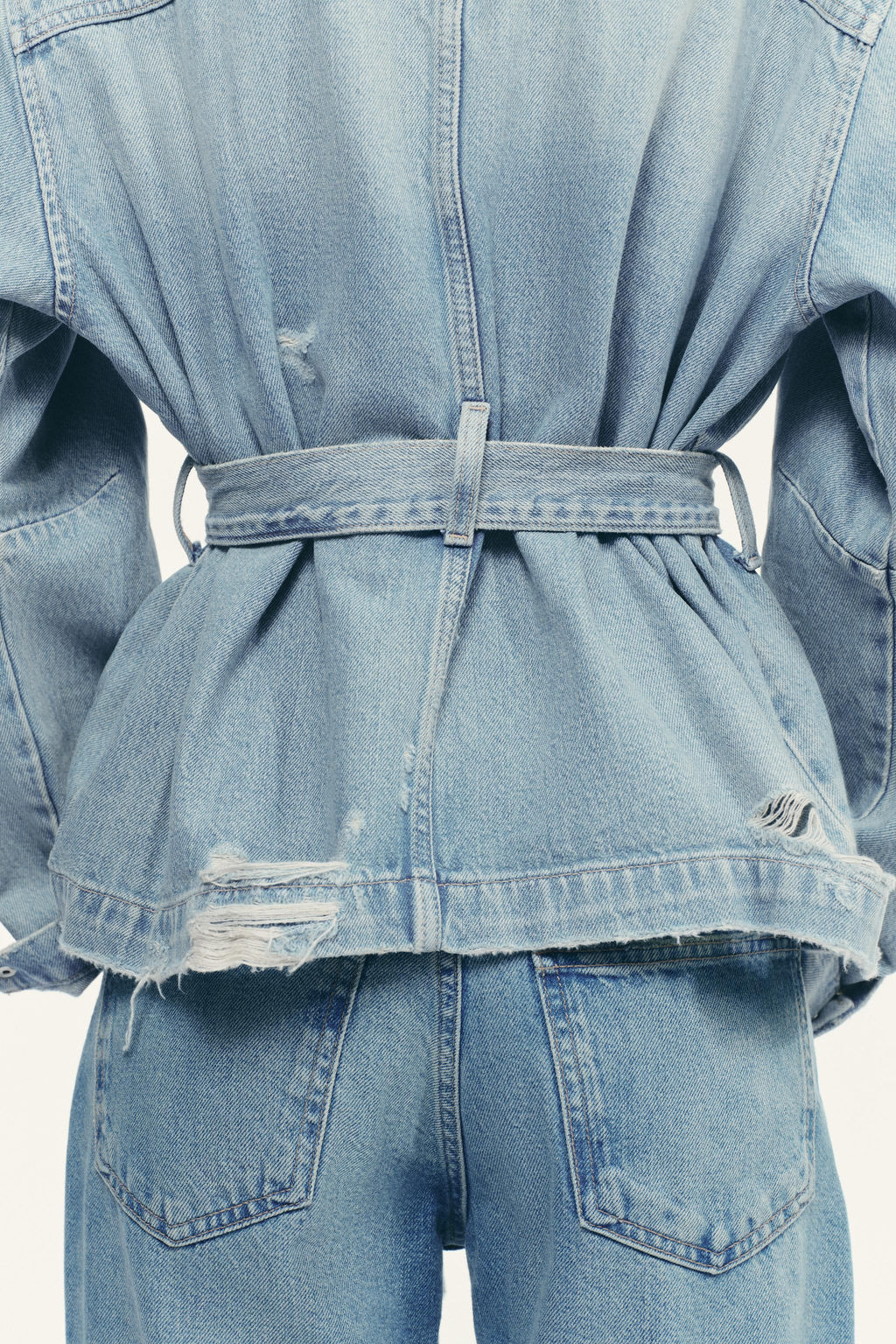 BELTED TRF DENIM JACKET - Zara фото 4