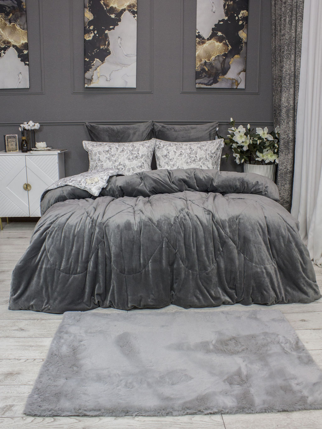 Комплект с одеялом Монарх (графит) АВС Cotton - Kazanov.a. фото 3