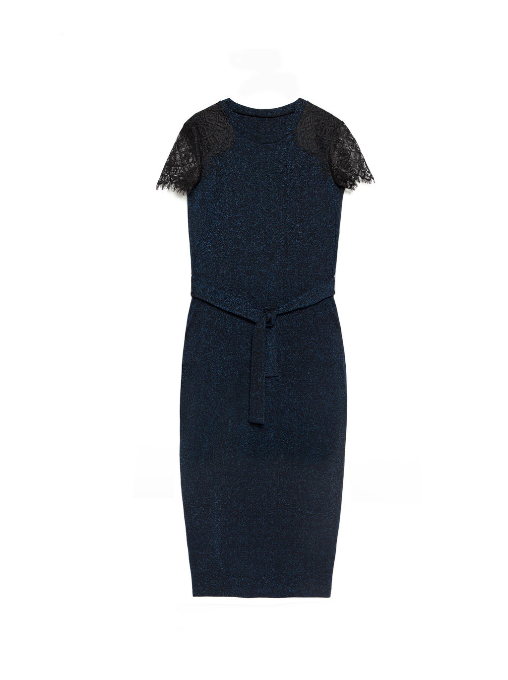 CONTE Прилегающее платье из мерцающей вискозы с кружевом LPL 1159 black-blue black-blue