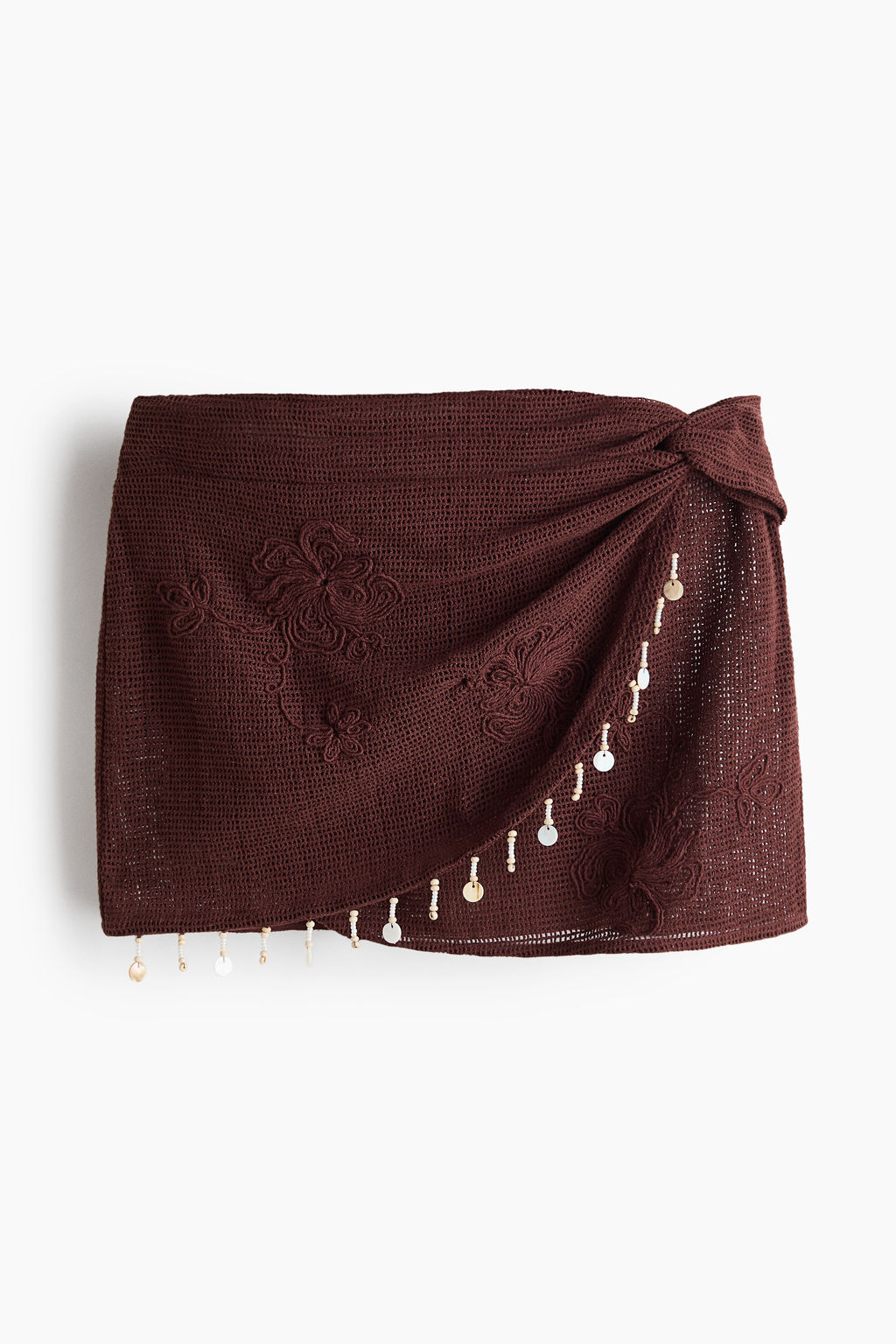 Falda playera de algod?n con detalles bordados
