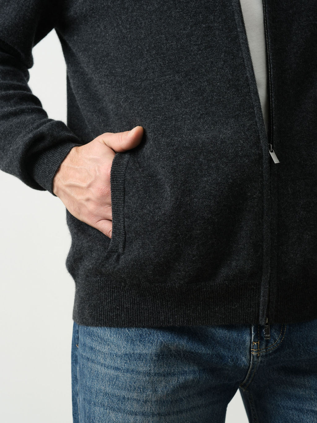 Кардиган из кашемира мужской KM020994-E графит