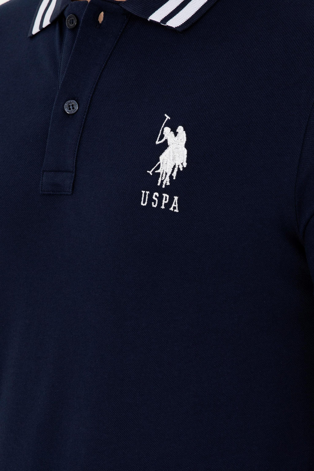 Футболка U.S. Polo Assn G081GL011 мужская темно-синяя хлопок с эластаном  фото 14