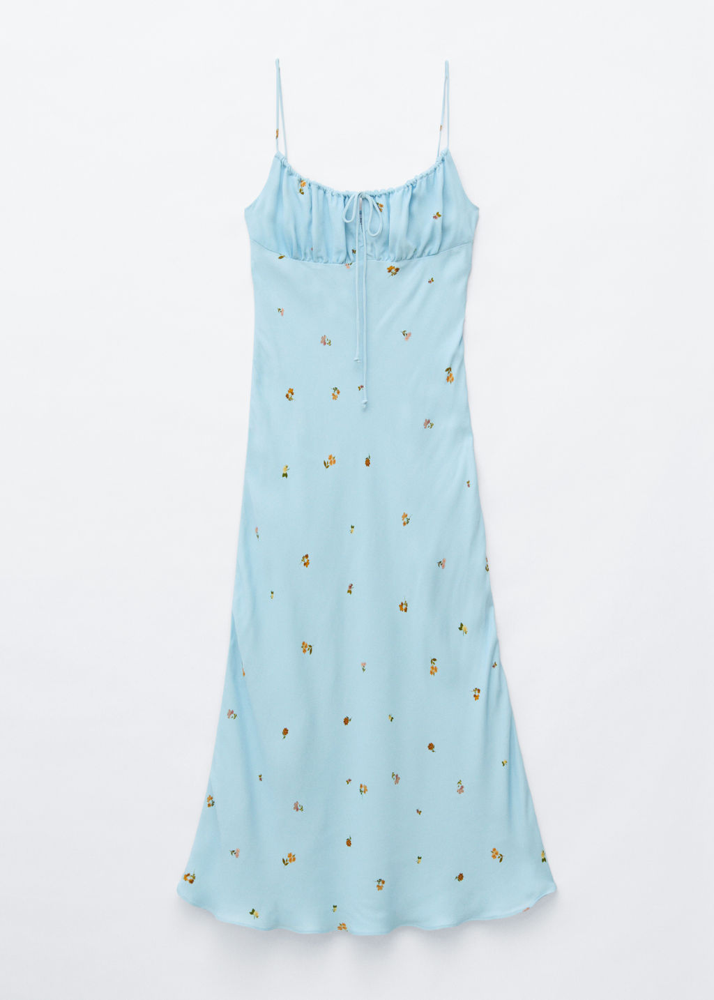 Vestido midi con cordones de ajuste