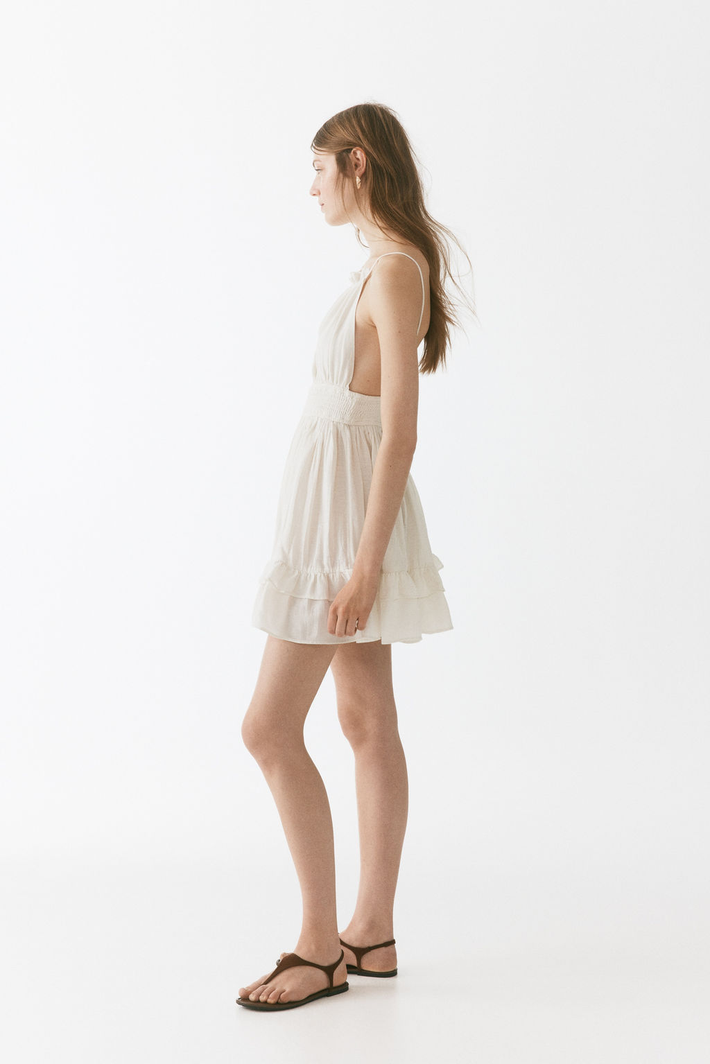 Vestido acampanado en mezcla de lino - H&m фото 6