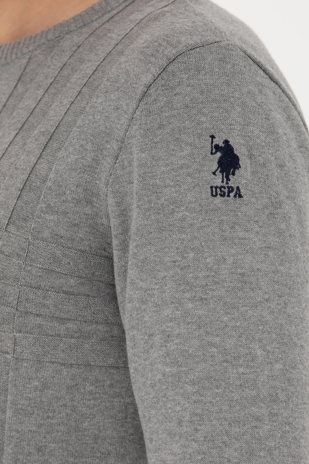 Мужской серый меланжевый свитер - U.s. polo assn фото 21