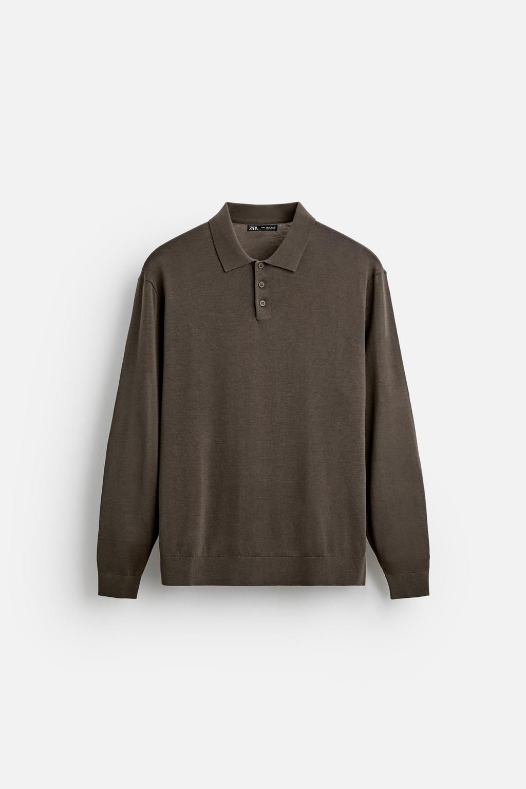 KNIT COTTON - SILK POLO SHIRT - Zara фото 23