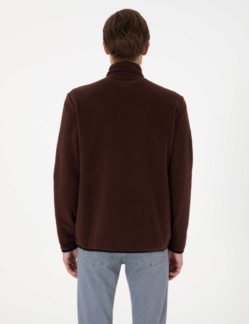 Kahverengi Regular Fit Yar_m Fermuarl_ Polar Sweatshirt - Pierre cardin фото 5
