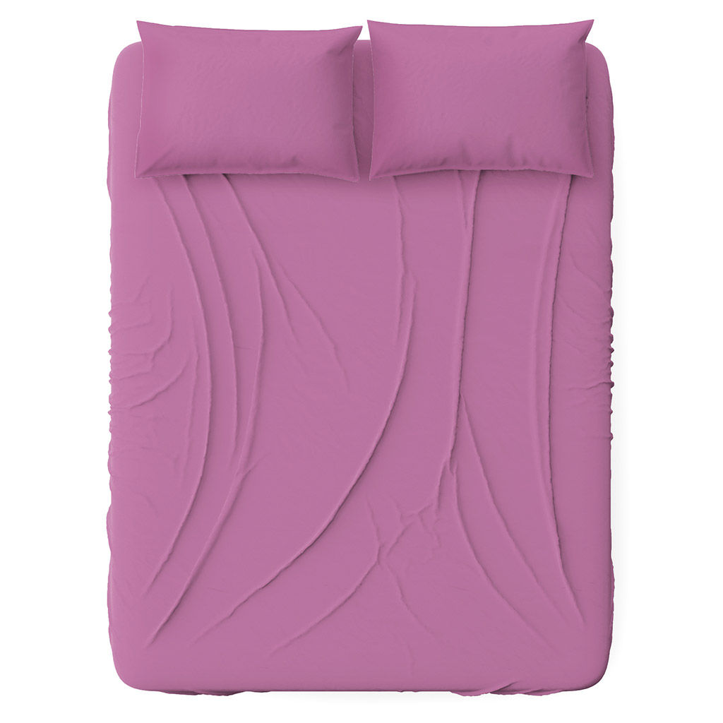 Простыня Евростандарт на резинке "Сирень" 160х200см, свесы 27см, перкаль 115г/м2, хлопок 100%, упаковка "классическая" ПВХ 28х41см, "Домашняя мода" (Россия)